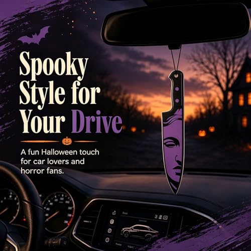 Horror Car Air Fresheners 12-Pack, Scary Movie Hanging Decorations for Rearview Mirror, Novelty Knife & Chainsaw Design Freshies, Halloween Car Accessories Gift Set (12knife) - Image 3