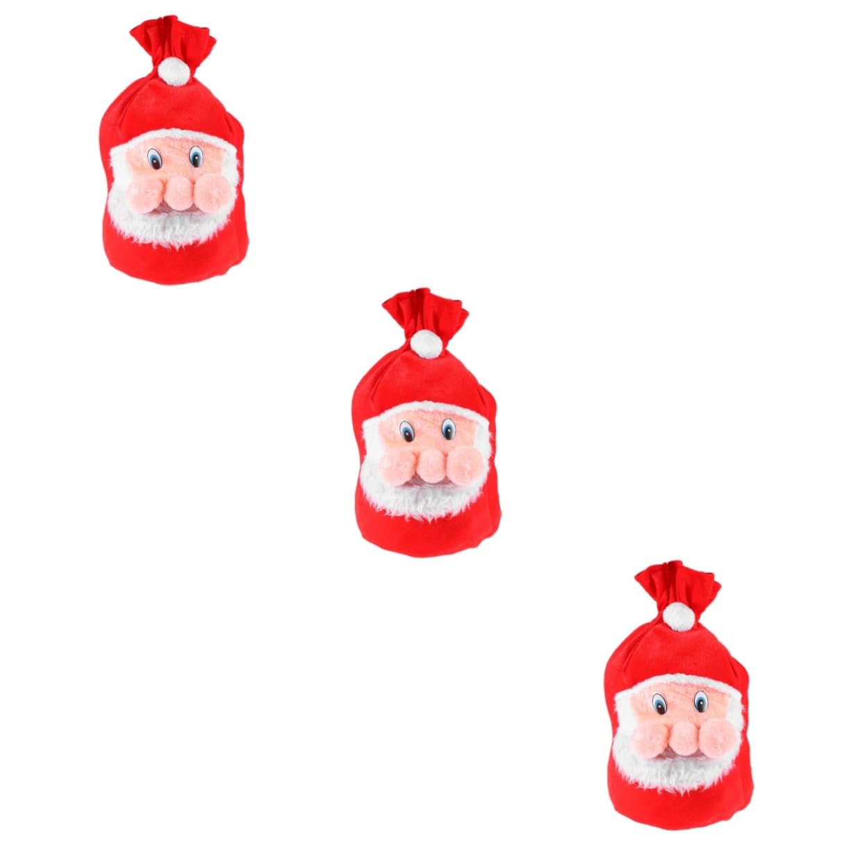 Didiseaon 3piezas Bolsa De De Santa Claus De Peluche Para Navidad Saco Cuerda Para Dulces y Decoración Festiva Para Adultos