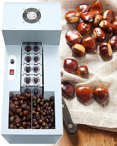 Automatic Chestnut Cutting Machine, Commercial Chain-Plate Chestnut Slitter, Adjustable Depth (0.5-2.5 mm) and Direction, 60-120 kg/h Efficiency, with 2 Mold Sets Dual-Lane