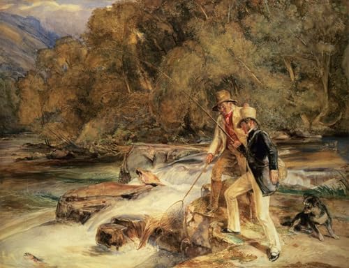 Tableau impressions d'art mural Landseer et Lewis pêchant pour habiller un grand mur vide