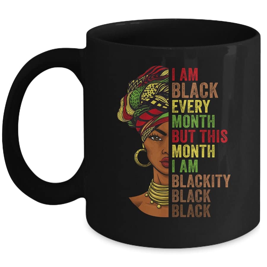SKY DOT Im Black Every Month This Month I Am Blackity Black Black Printed Ceramic Tea/Coffee Mug (325ml)