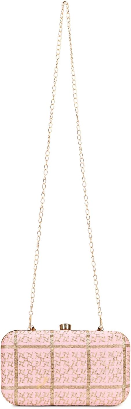 Hand Crafted LONGING TO BUY Designer Box Clutch - Zari Embroidery Hand Clutch - Image 5