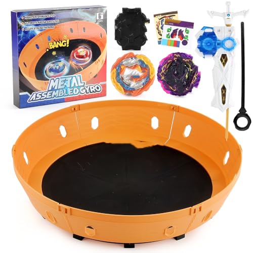 Peonzas de Batalla con Lanzador Niños Juguetes, B-172 Gyro Spinner de Metal Fusion Burst Turbo y Launcher Set