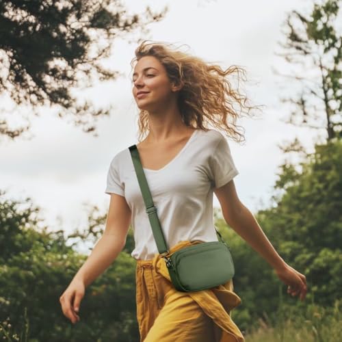 Image of TOPEAST Nylon Crossbody Bags for Women with Leather Card Holder - Mini Cross Body Purse with Adjustable Strap for Traveling