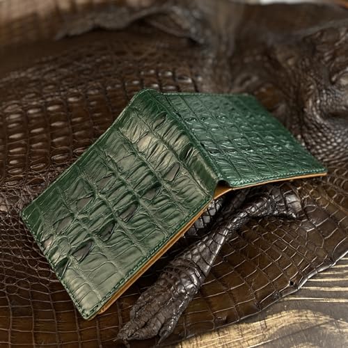 Image of HATA Men Leather Bifold Wallet RFID Blocking Front Pocket Exotic Billfold Handmade Gift For Birthday Wedding Anniversary Father's Day