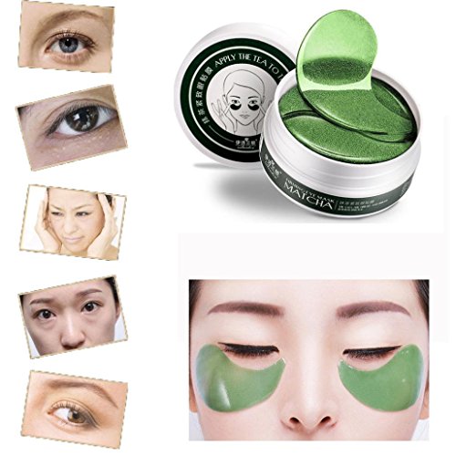 Coerni Professional 60 Pcs Luxury Crystal Matcha Gel Collagen Eye Patch - Powerful Remove Dark Circle and Puffiness, Anti-aging Anti-Wrinkle