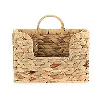 TOLIDA Natürlicher Wandkorb aus Wasserhyazinthe Dekoratives Aufbewahrungskorb für Wand oder Tür Seegras Gewebter Wasserdichte Aufbewahrungskiste für Briefe, Rechnungen, Zeitschriften, Blumen