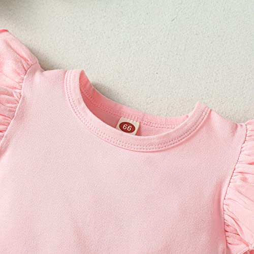 Baby Girl Solid Color Romper Infant Ruffle Sleeve Bodysuit One Piece Outfit Toddler Jumpsuit clothes4