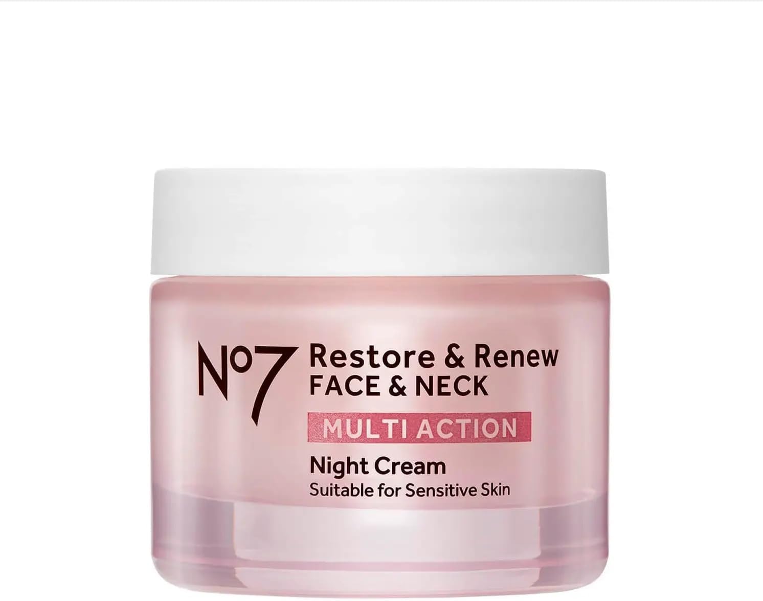 No7 Restore & Renew Multi Action Face & Neck Night Cream - Collagen Peptide Anti Aging Face Cream - Hydrating Hyaluronic Acid + Skin Firming Fragrance Free Night Cream (50ml)