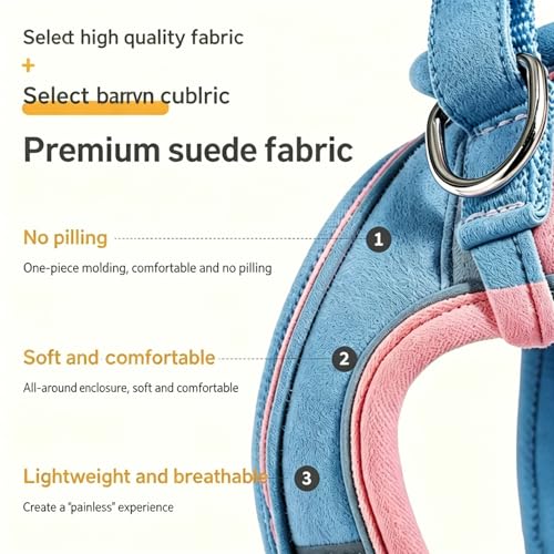 Escape Proof Cat Harness and Leash, Cat Collars, Harnesses & Leashes, Escape-Proof Cat Harness Set, Adjustable Step-in Pet Harness for Walking for Small Medium Cats/Dogs (Blue, L) - Image 6