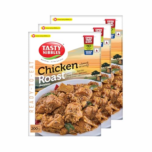 Image of Tasty Nibbles Ready to Eat Chicken Roast 200g [Pack of 3]| Open Heat & Eat | Non-Vegetarian | No Added Preservatives | Japanese Retort Technology