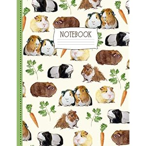 Guinea Pig Notebook Cute Notebook for Guinea Pig Fans Cavy Lovers With Parsley Carrot Treats Gifts for Girls and Boys Paperback January 17 2020
