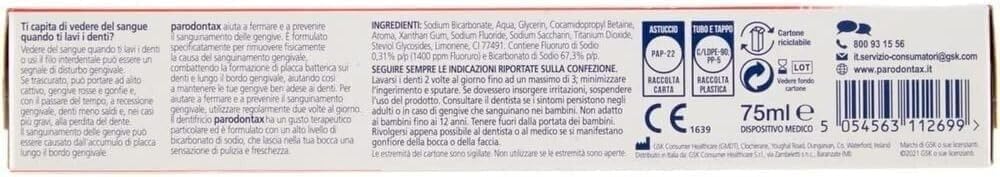 Dentifricio Original, Zahnpasta für gesundes Zahnfleisch und starke Zähne, 12x 75ml + keyring italy shop service