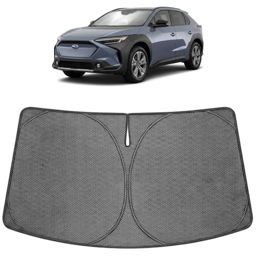 Image of Proadsy Windshield Sun Shade Custom Fit Subaru Solterra 2023-2026 Ice Crystal Black Front Window Sunshade UV and Heat Blocker Foldable Visor Keeps Car Cooler for Summer Parking and Daily Use