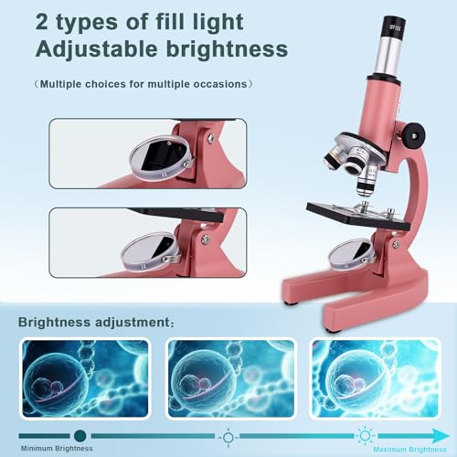Image of Microscope for Kids & Adults,40X-2000X Magnification Microscope for Kids 8-12, with LED Fill Light & Phone Holder, Great for School Labs and Home Schooling