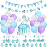 Crear decoración de fiesta de personajes: ¿Quieres ser la princesa de la vida real? El juego de globos de cumpleaños de ensueño es definitivamente una sorpresa para ti. Lindo fondo de copo de nieve ideal para la fiesta temática congelada del primer cumpleaños de la niña. ¡A todas las niñas les gusta el copo de nieve y estas decoraciones les dan la sensación de entrar en un mundo congelado real! Será apreciado por la mayoría de las niñas.