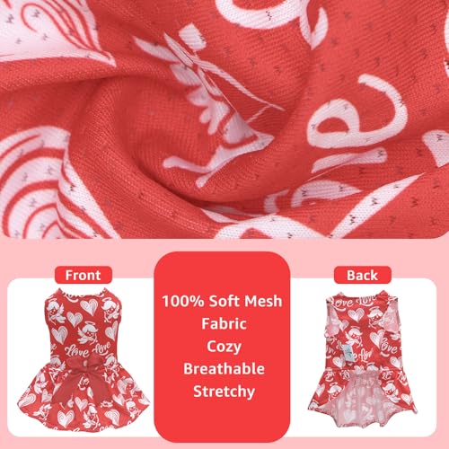 Image of CuteBone Dog Mesh Dress Valentine's Day Puppy Sundress Pet Outfit Summer Fashion for Small Dogs Girl Cat Clothes