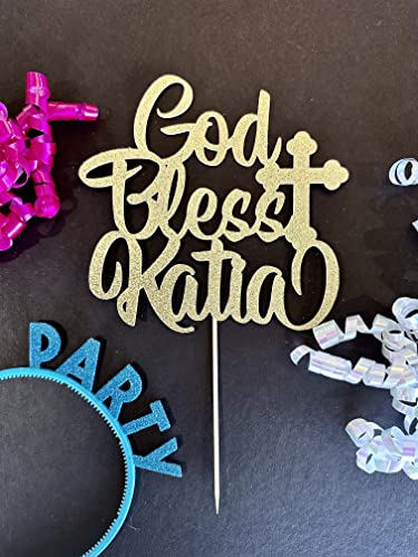 Custom God Bless Cake Topper, Personalized God Bless Cake Topper #TOP1