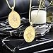 LOOVE 14K Gold Miraculous Medal Necklace - Sterling Silver Virgin Mary & Blessed Mother Mary Pendant for Women & Men - Catholic Jewelry