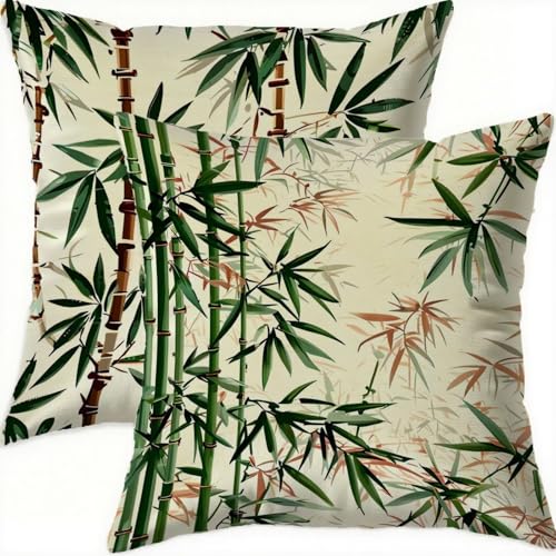 Housse coussin 60x60cm pour salon et chambre décor vintage vert - 2