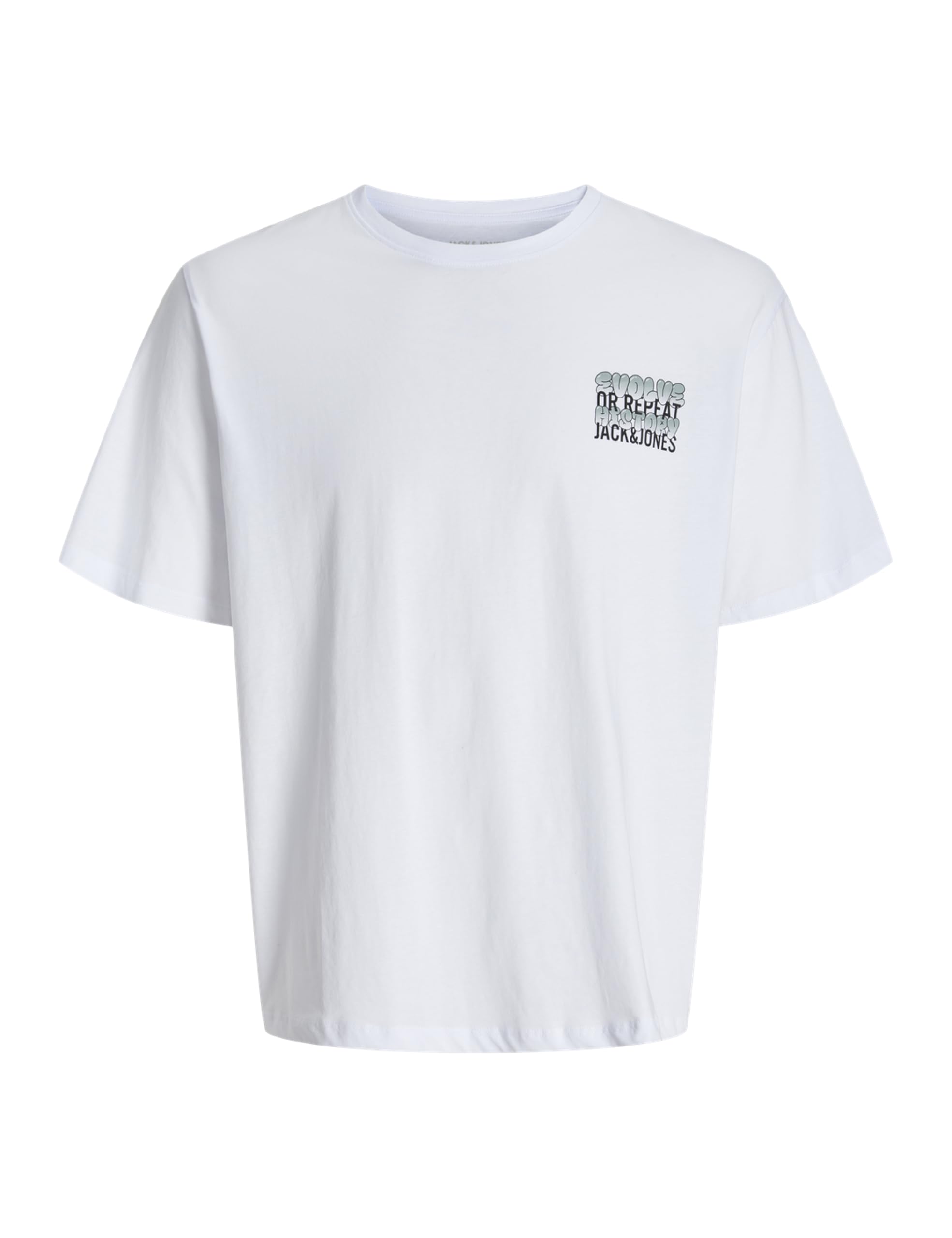 JACK & JONES Jjwobly Tee SS Crew Neck, White, XL