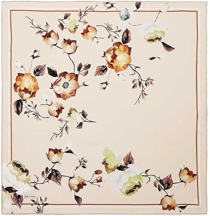 Cream Floral Twill Scarf