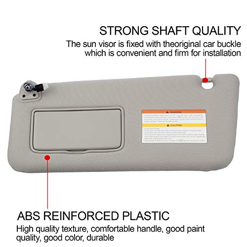 image for Dasbecan Gray Left Driver Side Sun Visor Compatible with Infiniti QX56