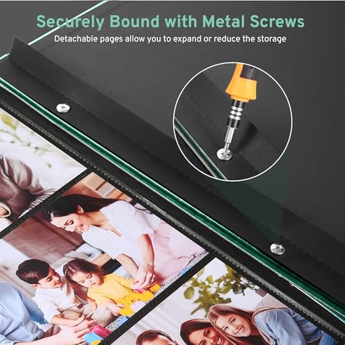 DazSpirit Fotoalbum 10x15 600 Fotos, Einsteckalbum mit Lederhülle & eleganter Prägung, Großes klassisches Fotobuch zum Einkleben für Hochzeit, Jubiläum, Baby und Familie