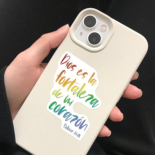Miniatura 9 de Spanish Bible Aesthetic Stickers, Motivational Christian Jesus Stickers, 50PCS Religious Bible Verse Vinyl Waterproof Stickers for Water Bottle,