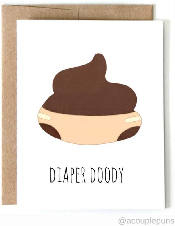 Diaper Doody // poop emoji card, baby poop gift, new mom card, card for new mom, expecting mother card, baby shower card, expecting mom card, pregnancy card