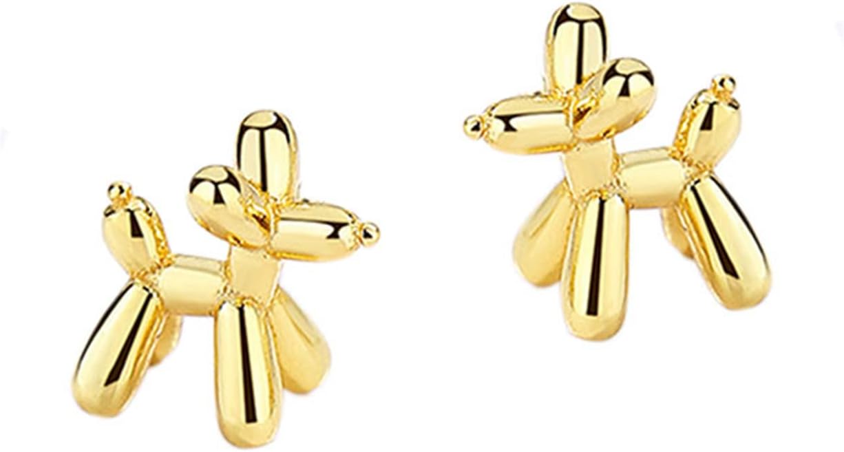 ONLYJUMP Balloon Dog Stud Earrings for Women Cute 925 Sterling Silver Lovely Animal Pet Earring Piercing Studs Post Fashion Jewelry