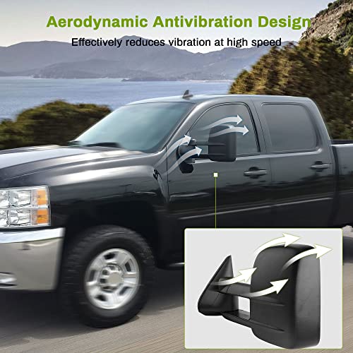 AUTOSAVER88 Manual Telescoping Towing Mirrors Compatible with 1999-2007 Chevy Silverado GMC Sierra 1500 2500 3500 (07 Classic Models ONLY), Side Tow Mirror for 2000-2006 Suburban Tahoe Yukon Truck by AUTOSAVER88 - Image 6