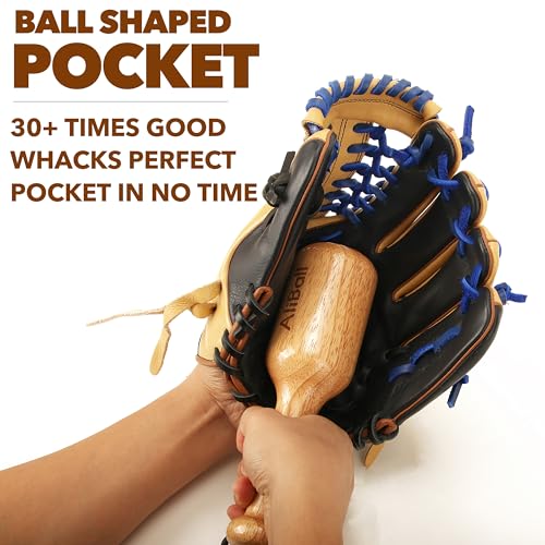 AliBall Baseball Glove Breakin Kit, Real One-Piece Solid Construction Heavy Baseball Glove Mallet, 3 Piece Set for Glove Mallet kit, Baseball Glove Wrap,Plastic Ball (B_White)