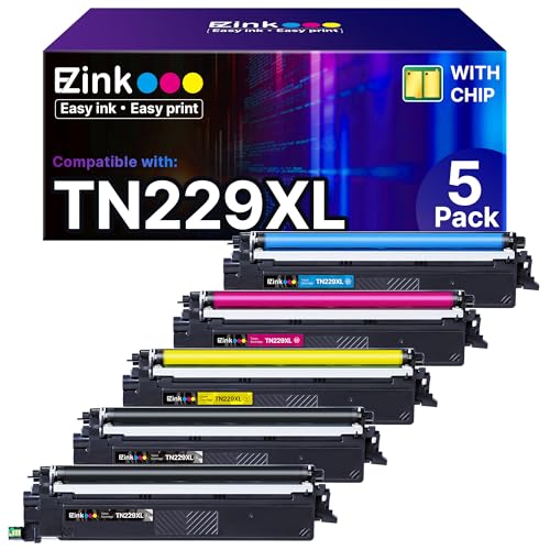 Cartouches TN229XL E-Z Ink lot de 5 toners compatibles pour HL-L3220CDW et MFC-L3720CDW