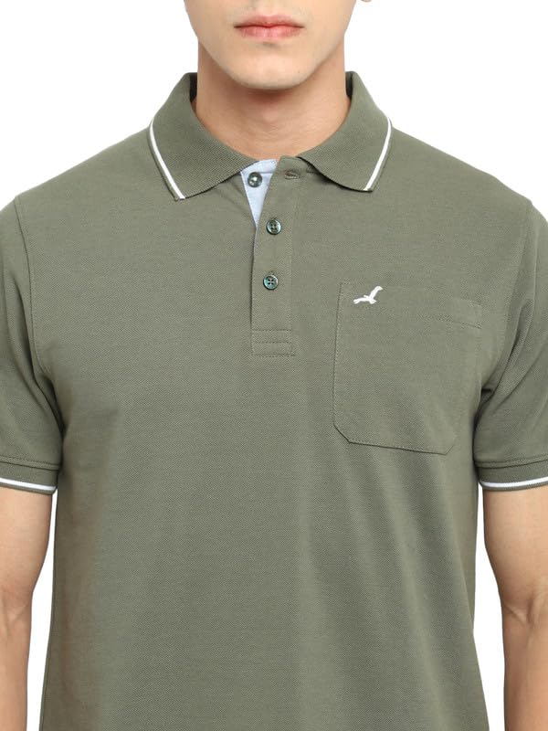 Image of AMERICAN CREW Polo Collar T-Shirt for Men with Pocket