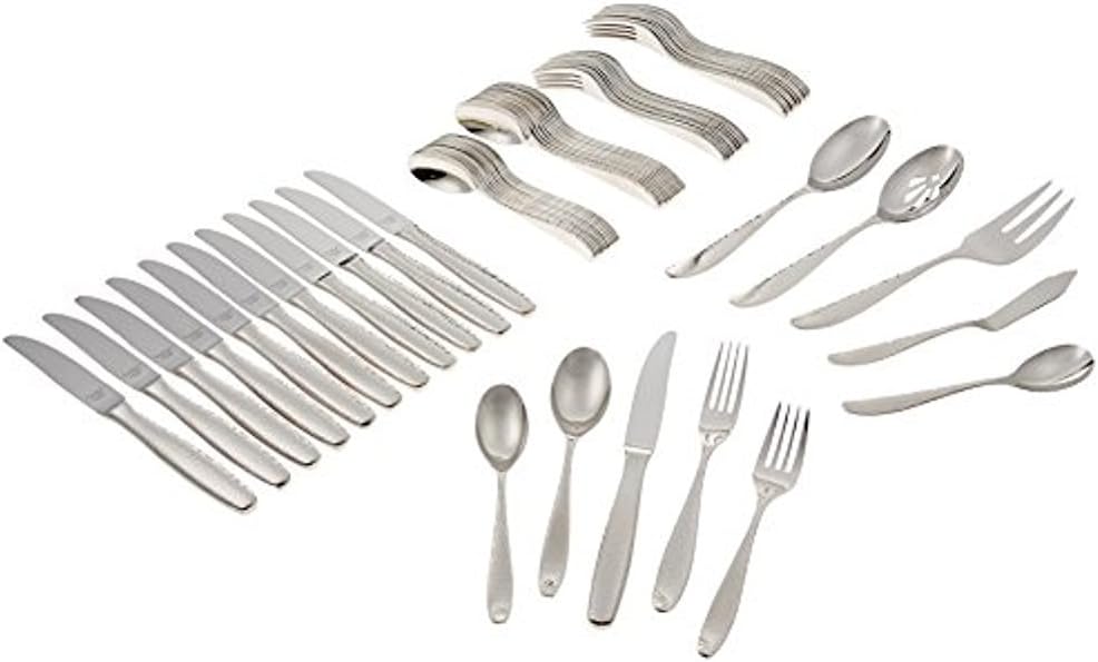 Palmer 65pc Flatware Set, 65 Piece, Silver