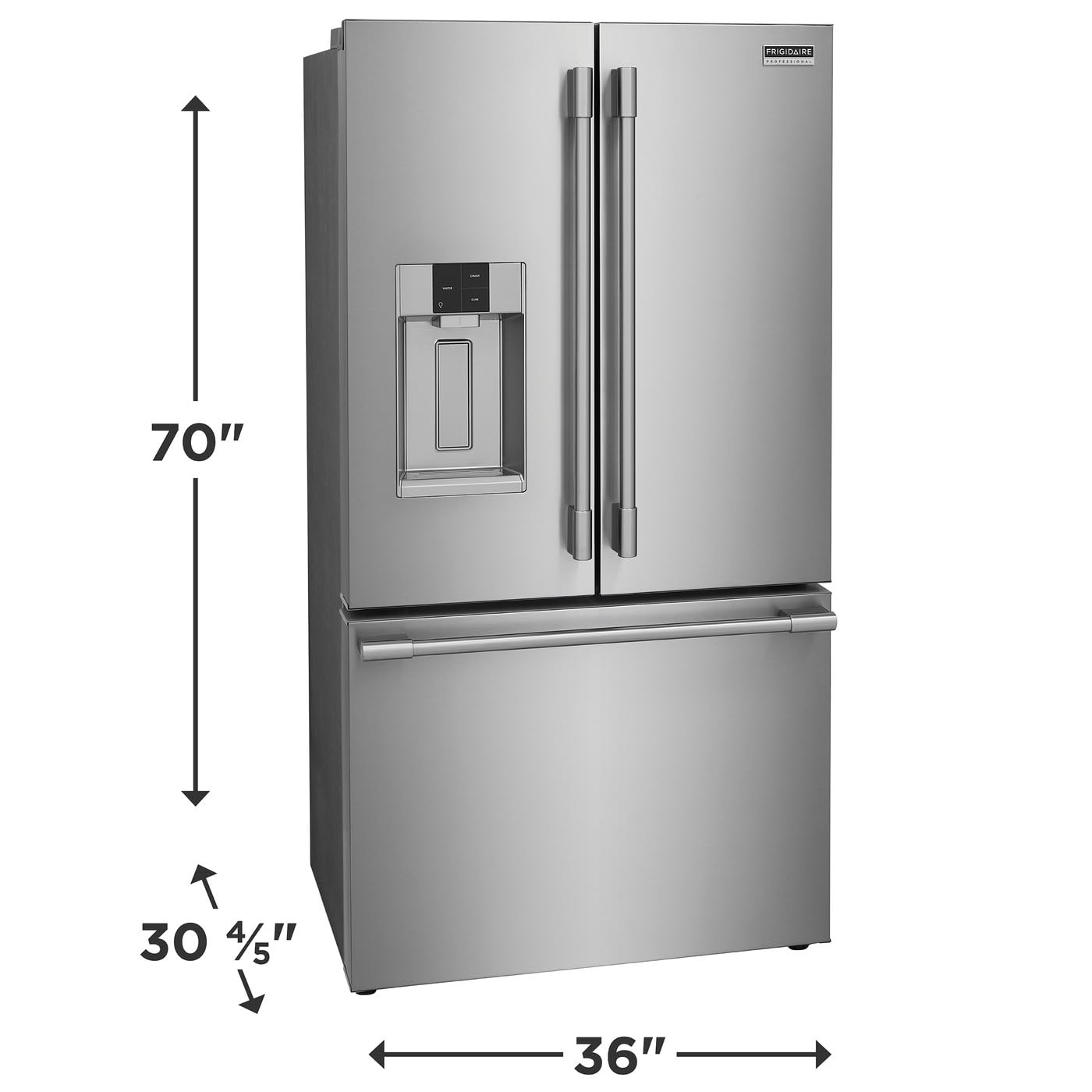 Frigidaire Professional 36 in. 22.6 cu. ft. Counter Depth French Door Refrigerator in Stainless Steel with CrispSeal Technology PRFC2383AF on Fridge.com