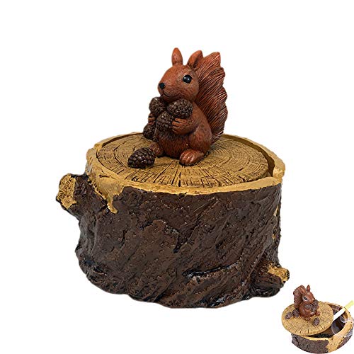 XIZHI Aschenbecher für Zigaretten, süßer Eichhörnchen-Aschenbecher aus Kunstharz, für drinnen und draußen, kreative Aschenbecher mit Deckel Cover