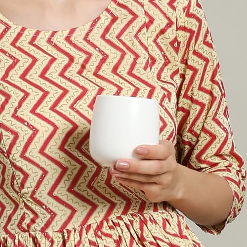 Image of LECTOR Noboru Origami Double Walled Ceramic Cup | 230ml Insulated Coffee Mug for Hot & Cold Coffee, Espresso, Tea & Drinks | 85mm Height | Stylish & Durable | Microwave Safe (Pack of 1) (White)