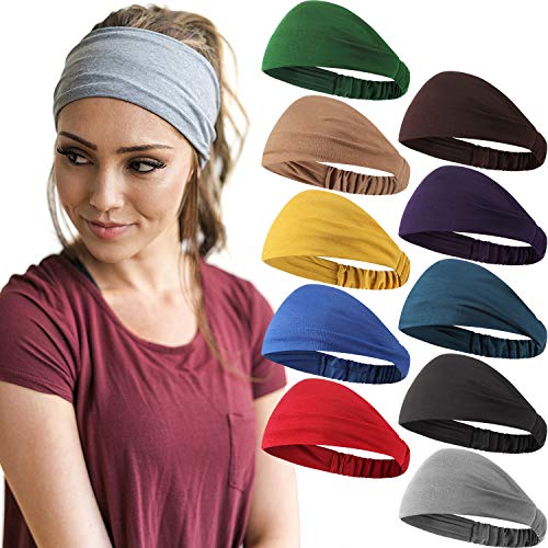 10 Piezas Diadema Ancha Diadema Suave de Estilo Yoga Boho de Color...