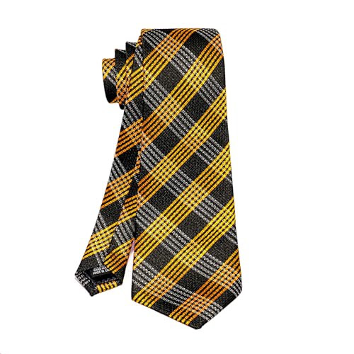 Image of 5PCS Mens Silk Tie, Pocket Square, Cufflinks, Drilled Tie Ring and Lapel Pin Set for Wedding Groom Party