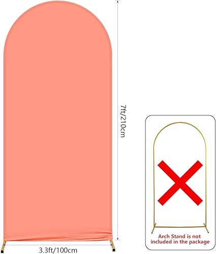 Miniatura 9 de Telón de fondo de pared de arco azul de 2 x 5 pies, cubierta de fondo redondo de color sólido, cubierta de marco de arco de 2 caras, soporte de