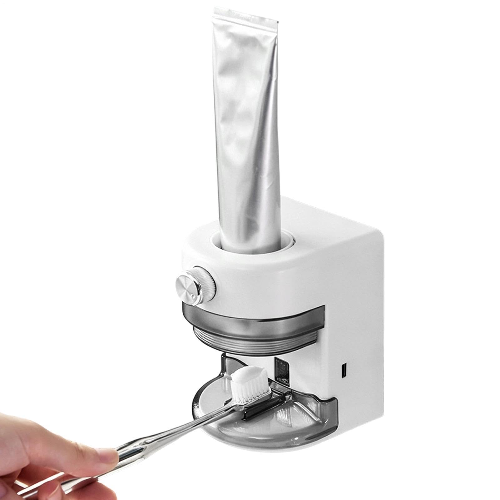 Distributore di Dentifricio Accessorio da Bagno con Fissaggio a Parete | Distributore di Dentifricio con Portaspazzolino da Denti per Uso in Interno Bagno Hotel, WC e Toilette