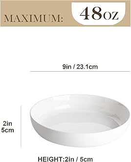 MALACASA Pasta Bowls 4 Piece Serie Luna