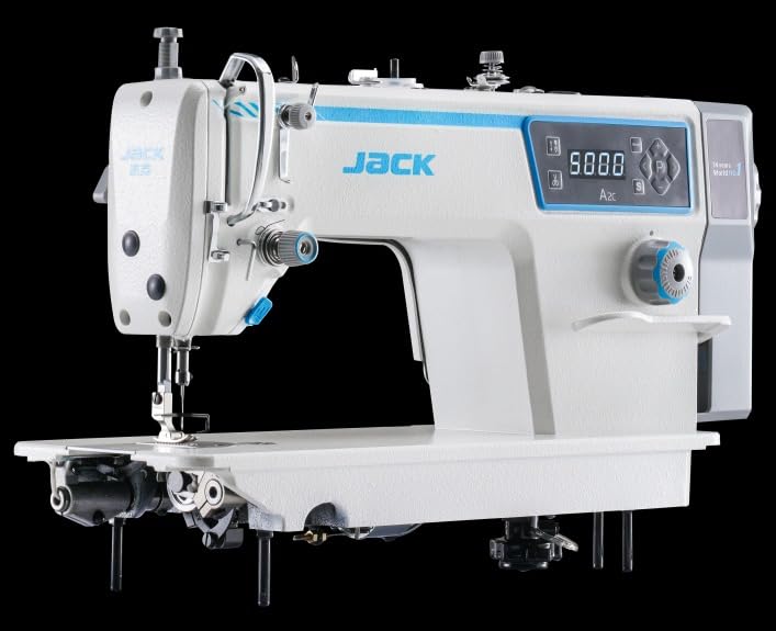 Image of A2C High-Speed Industrial Single-Needle Lockstitch Sewing Machine Automatic Thread Trimmer, Direct Drive Motor Smart Control Panel Professional Tailoring Garment Production White