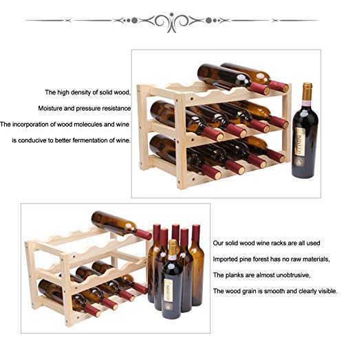 Soporte de vino de madera para barra y cocina miniatura 4