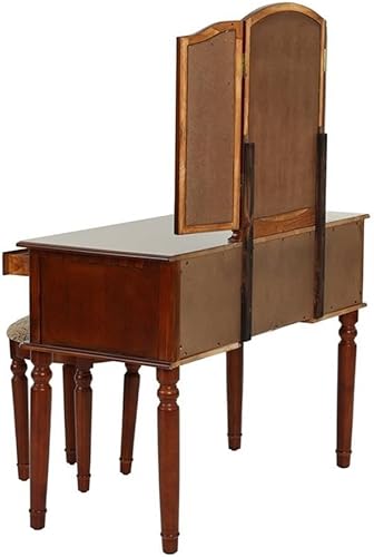 Miniatura 5 de Bobkona St. Croix Collection tocador con banco, cereza, Abedul, Cereza Oro rosa,Cereza,Negro,https://www.amazon.com/dp/undefined