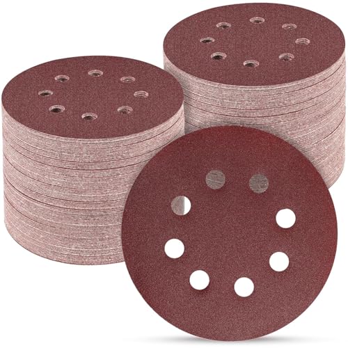 Image of Inditrust 5-Inches Round Sanding Disc Hook and Loop Sand Paper in Bulk for Orbital Sander (100, 180 grit)