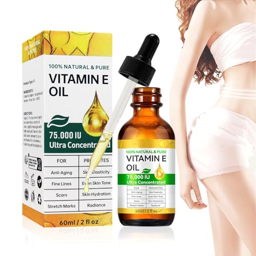 WAWJ® Olio Essenziale di Vitamina E, Olio Biologico per Cosmetici, Combatte Rughe, Invecchiamento, Cicatrici e Smagliature e Rende la Pelle Liscia e Morbida, Adatta per Tutti i