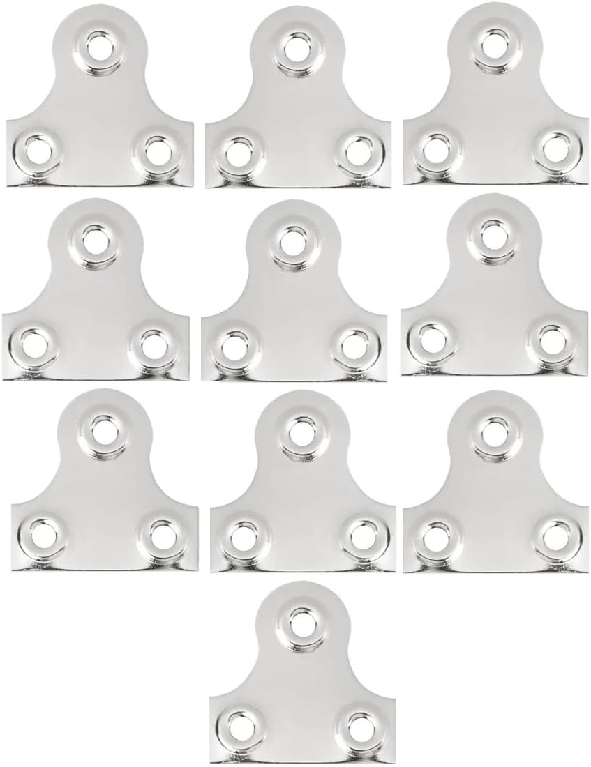 Merriway BH05296 Glass Mirror Picture Hanging Plate Round Chrome Plated 32mm, Set of 10 Piece